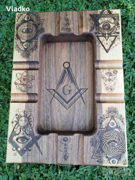 Дървен пепелник за пури , снимка 1