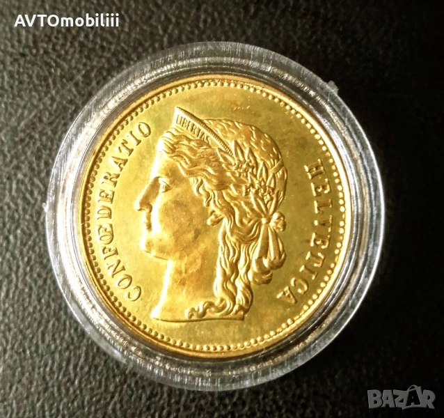 Позлатена монета 20 Франка 1893 г, снимка 1