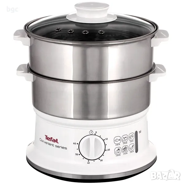 НОВ Уред за готвене на пара Tefal VC145130, 900W, 6 л, 60-минутен таймер с автоматично спиране, Съвм, снимка 1