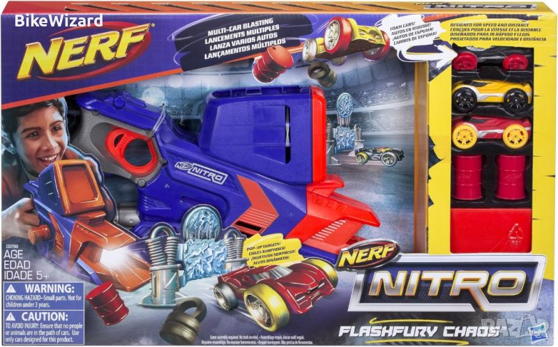 Nerf Nitro FlashFury Chaos c0788 игра с колички НОВО, снимка 1