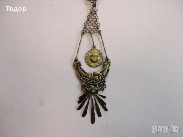 Уникално перуанско колие слънце и луна Tumi, снимка 4 - Колиета, медальони, синджири - 52664762