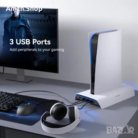 Охлаждаща станция за Playstation KIWIHOME за конзола PS5 с RGB и USB зарядно , снимка 5 - PlayStation конзоли - 46888214