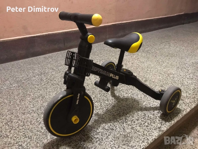 Детско колело 3 в 1 Milly Mally - Optimus, жълто, снимка 7 - Велосипеди - 54053614