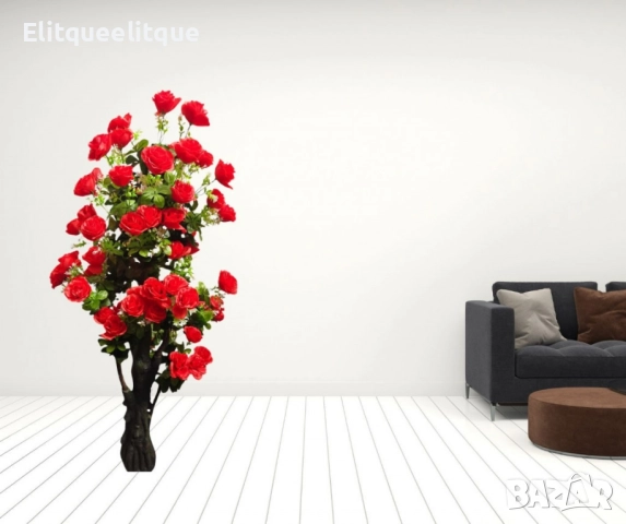 Изкуствено дръвче с червени рози ,1.70 м, снимка 4 - Изкуствени цветя - 52187527