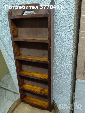 Дъбова етажерка за подправки, снимка 2 - Етажерки - 54269378