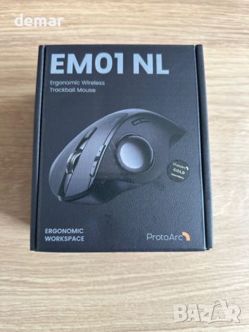 ProtoArc EM01 NL безжична Bluetooth мишка с тракбол, 2.4G RGB ергономична акумулаторна, снимка 10 - Клавиатури и мишки - 46199977