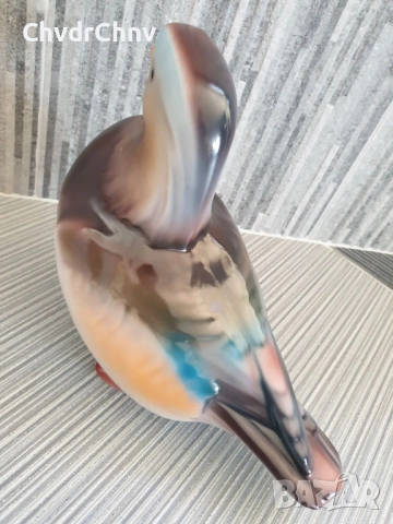 Hollohaza статуетка 23см/стара голяма унгарска порцеланова фигура на птица/патица, снимка 5 - Статуетки - 51467249