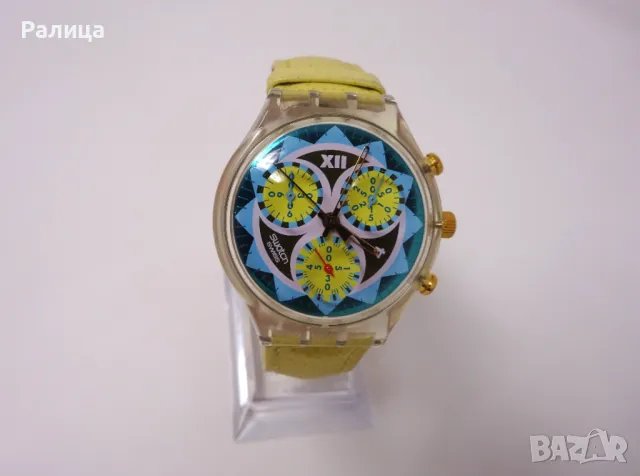 Kварцов часовник хронограф Swatch с механизъм ETA с 22 камъка, неизползван, снимка 2 - Мъжки - 50149934