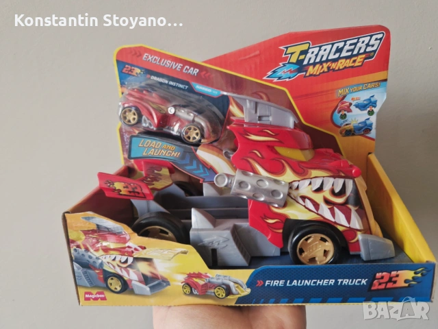 Комплект за игра T-Racers - Fire Launcher Truck ЧЕРВЕН, снимка 9 - Коли, камиони, мотори, писти - 54276419