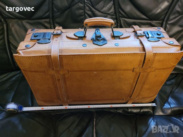 Старинен кожен куфар, снимка 1 - Антикварни и старинни предмети - 45413413