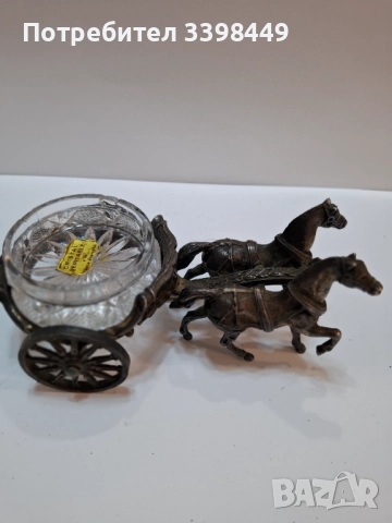  Колесница в римски стил, теглена от два коня. , снимка 2 - Антикварни и старинни предмети - 52674196