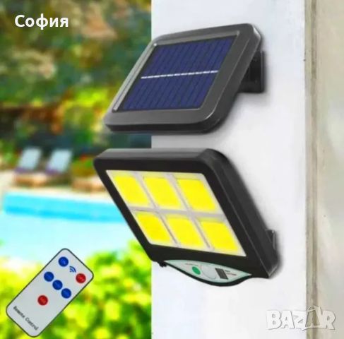 Лампа с отделен соларен панел и 128 cob led диода с 3 режима,дистанционно, снимка 2 - Соларни лампи - 45960559