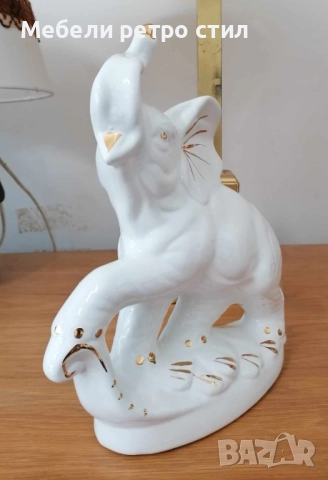 Красива и изящна фигура на слон с фини златисти орнаменти., снимка 7 - Антикварни и старинни предмети - 51823121