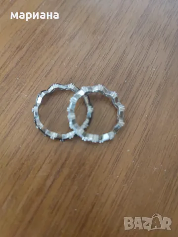 сребърни пръстени и обеци с камъни-комплект, снимка 2 - Пръстени - 49860382