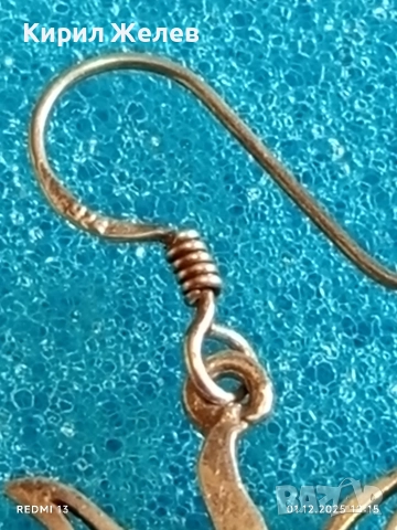 Сребърна обица с формата на слънце в бохо стил елегантен дизайн 14483, снимка 5 - Обеци - 52603382