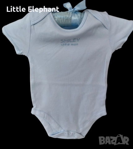 Боди с къс ръкав за 12-18 мес момченце"Smiley little man",Англия/ново