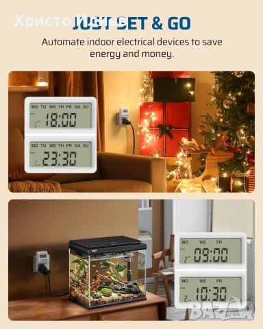 Седмичен програматор за контакт дигитален таймер 24/7 с 20 настройки за лампи и уреди, снимка 7 - Друга електроника - 51363332