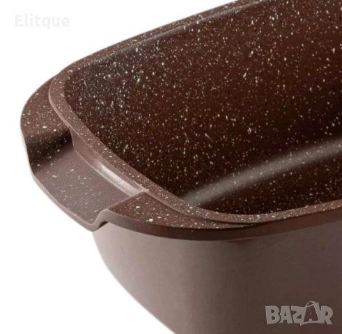 Съд за печене с капак 32x8cm, 4.8L, шоколад,  лят алуминий, снимка 3 - Други - 52852630