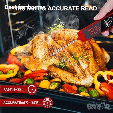 Цифров кухненски термометър за месо с 2 дълги сонди  и магнитен LCD дисплей, снимка 3 - Обзавеждане на кухня - 51804383