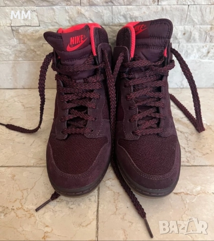 Нови маратонки / кецове 37.5 Nike Dunk Sky Hi Mesh Red със скрита платформа., снимка 4 - Маратонки - 52318364