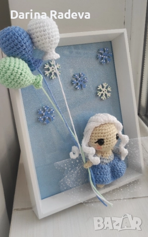 Рамка с Елза амигуруми , снимка 3 - Други - 52308982