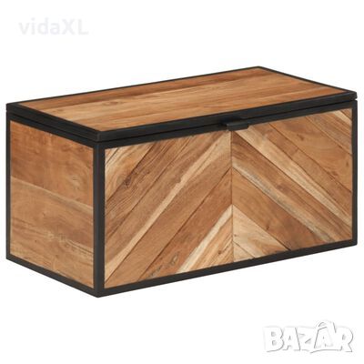 vidaXL Кутия за съхранение 60x30x30 см масивно дърво акация и желязо(SKU:372752