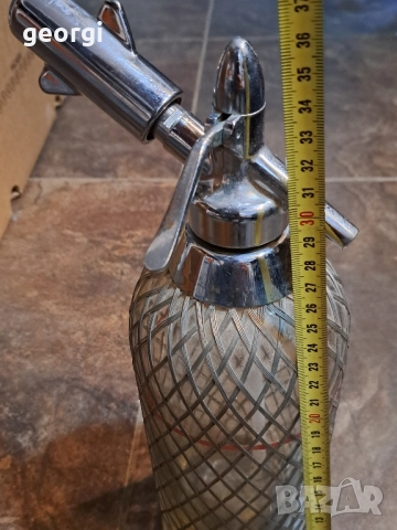 ретро стъклен сифон за газирана вода 30/6, снимка 6 - Антикварни и старинни предмети - 52796742