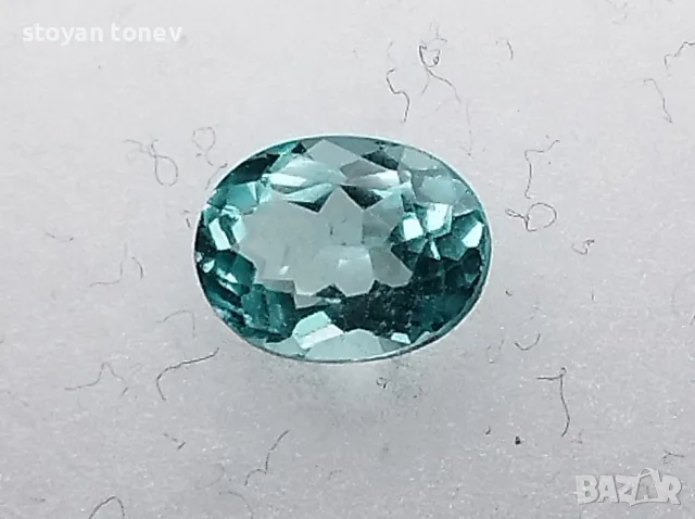 Параиба турмалин с перфектна чистота и цвят - 0.61кт.! Нов! Сертификат!, снимка 8 - Други - 49703400