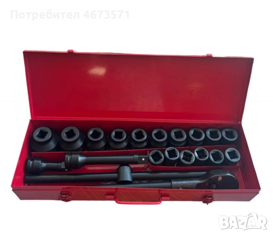 Комплект ударни вложки 3/4 с тресчотка - гедоре