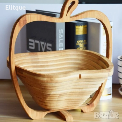 Сгъваема фруктиера за плодове и зеленчуци - бамбукова