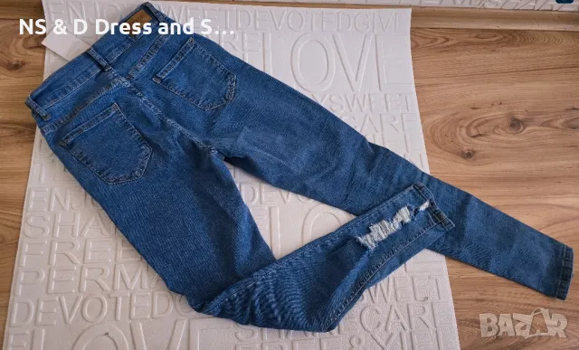 Дамски дънки Slim с накъсан ефект , снимка 2 - Дънки - 50013917