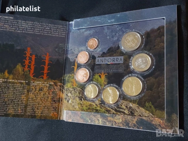 Андора 2024 - комплектен сет от 1 цент до 2 евро – банков Евро сет 8 монети, снимка 3 - Нумизматика и бонистика - 53765484