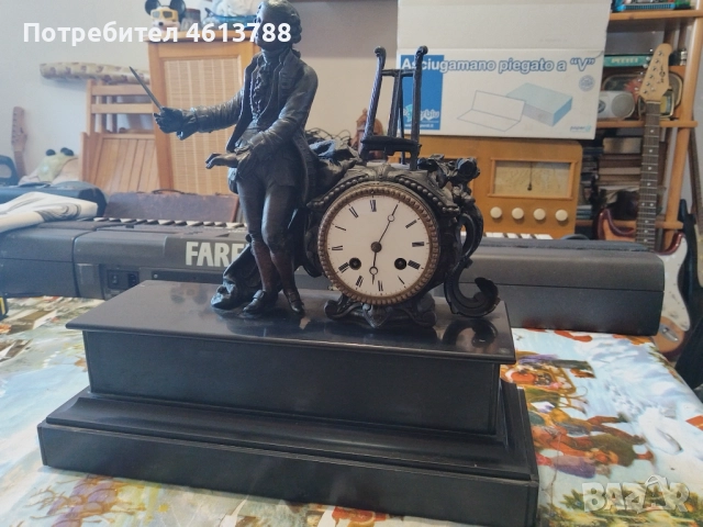 Каминен френски часовник, снимка 5 - Антикварни и старинни предмети - 52157528