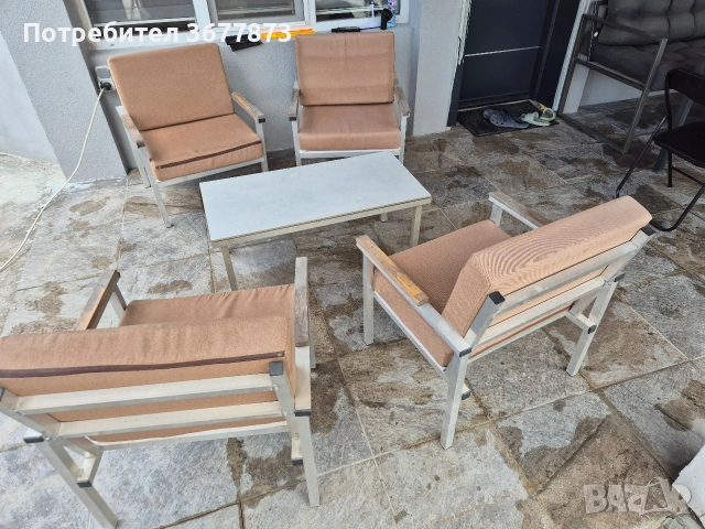 градински сет от алуминий, снимка 3 - Градински мебели, декорация  - 54223548