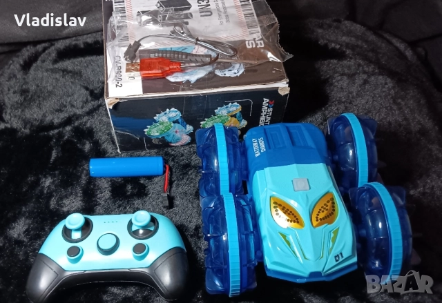 Амфибийна кола с дистанционно управление с LED светлина, 4WD водоустойчива