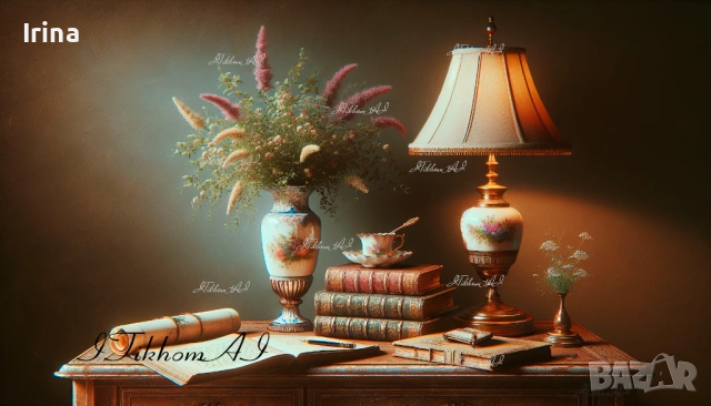 Натюрморт - цифрова маслена живопис (AI-generated), снимка 2 - Картини - 53221142