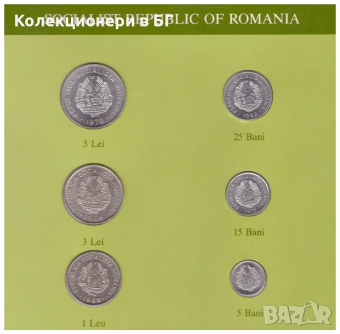 СЕТ ШЕСТ МОНЕТИ РУМЪНИЯ /СОЦИАЛИСТИЧЕСКА РЕПУБЛИКА РУМЪНИЯ/, снимка 2 - Нумизматика и бонистика - 53666478