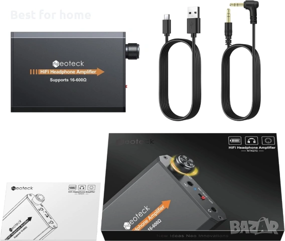 Усилвател за слушалки Neoteck, 16–600Ω HiFi усилвател за слушалки, 250mW изход, снимка 8 - Ресийвъри, усилватели, смесителни пултове - 53838368