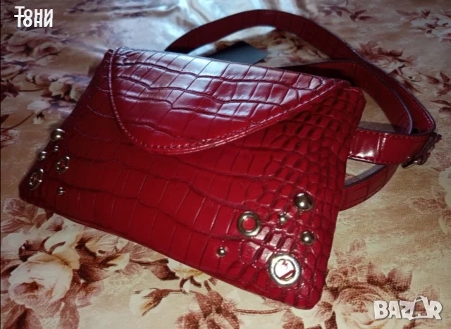 CAROLINE BISS Нова Кожена Дамска Чанта с Етикет 