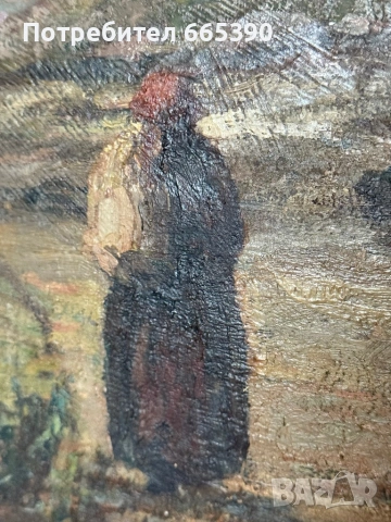 Стара картина “Вятърната мелница”, снимка 3 - Антикварни и старинни предмети - 53873699