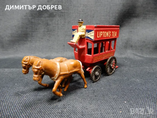 СТАРА РЕТРО МЕТАЛНА КОЛИЧКА HORSE BUS MATCHBOX MOY ENGLAND 
