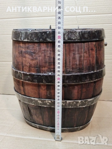 Старинна Ръчно Изработена Дървена Бъклица За Вода, Дървен Бъкел За Вода / НОМЕР 695. , снимка 13 - Антикварни и старинни предмети - 53486247