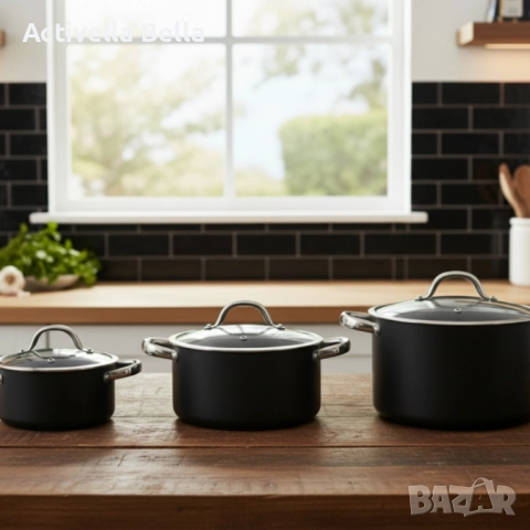 Алуминиева тенджера с мраморно покритие и капак – здравословно готвене без загаряне, снимка 4 - Съдове за готвене - 52522673