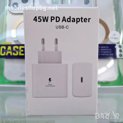 45W зарядно устройство адаптер USB C бял, снимка 1 - Оригинални зарядни - 48660871