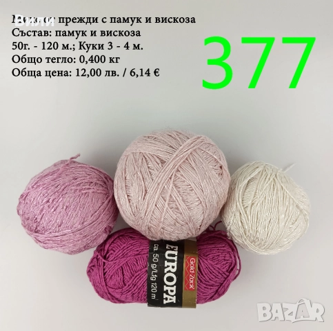 Евтини прежди в малки количества - нови и остатъци , снимка 13 - Други - 52042530