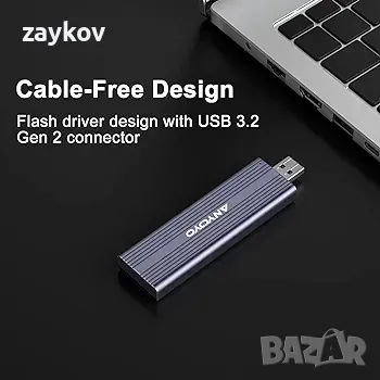 M.2 NVME SATA SSD корпус, ANYOYO USB 3.2 Gen 2 10Gbps Solid State Drive корпус, снимка 2 - Друга електроника - 46877411