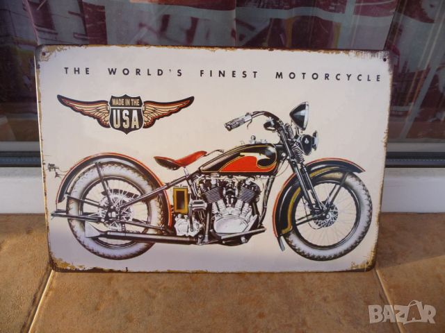 Метална табела мотор Харлей Даейвидсън Harley Davidson retro, снимка 1 - Декорация за дома - 45299962