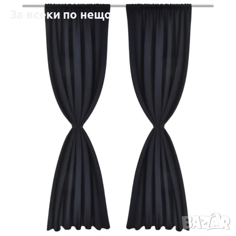 2 бр. Черни затъмняващи завеси с горен подгъв за корниз 135 x 245 cм Код P1019
