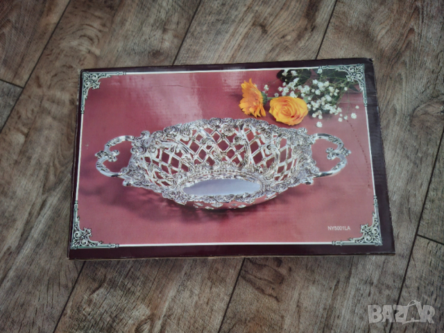 Посребрена фруктиера, снимка 2 - Антикварни и старинни предмети - 52889506