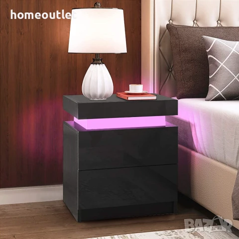 ПРЕОЦЕНЕНО Нощно шкафче с RGB LED осветление D069-WFBS-ST-0064BL, снимка 2 - Шкафове - 50641995